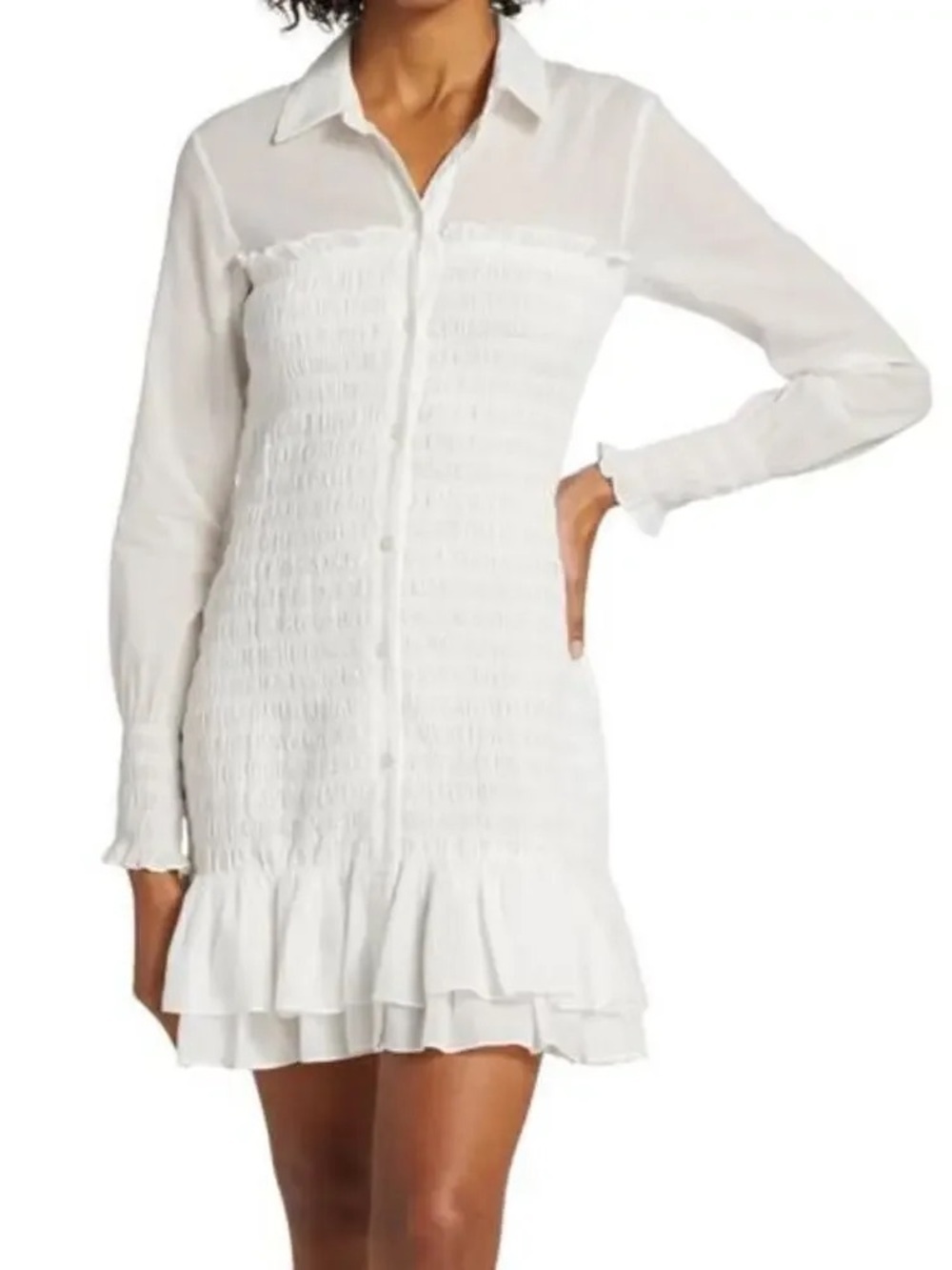 Veronica Beard White Button-Front Shirt
